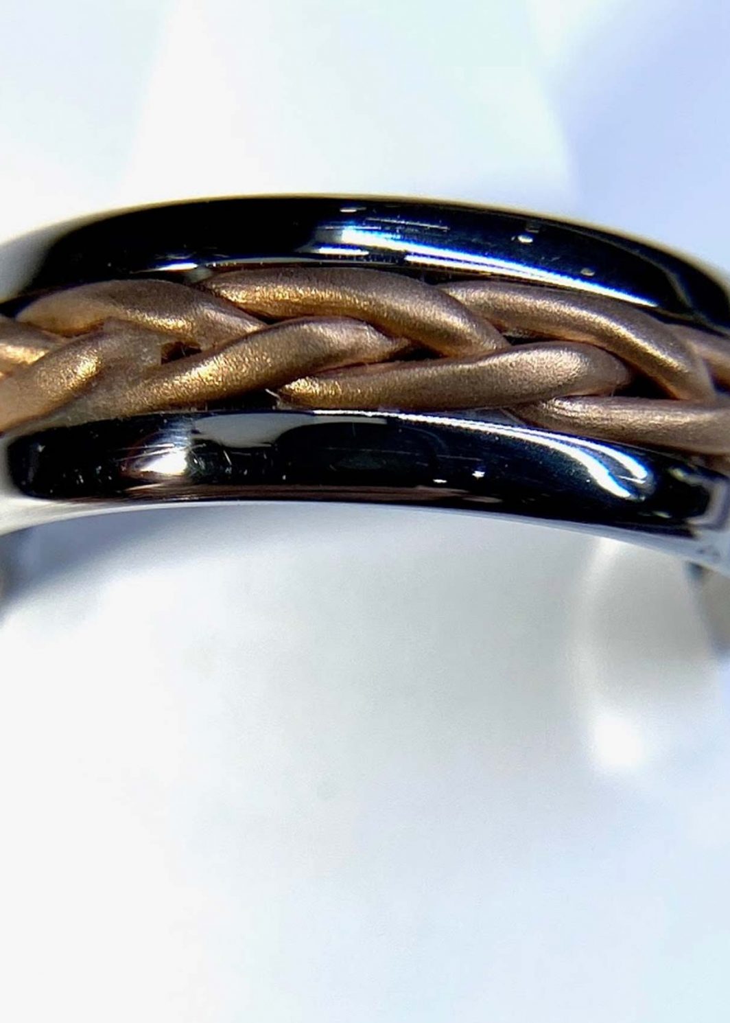 Gents Braided Two Tone Ring