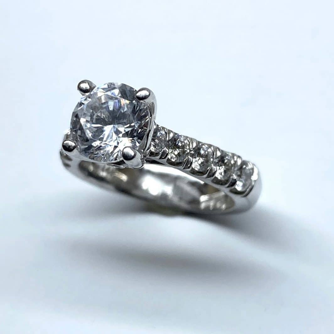Engagement Ring 14K White Gold