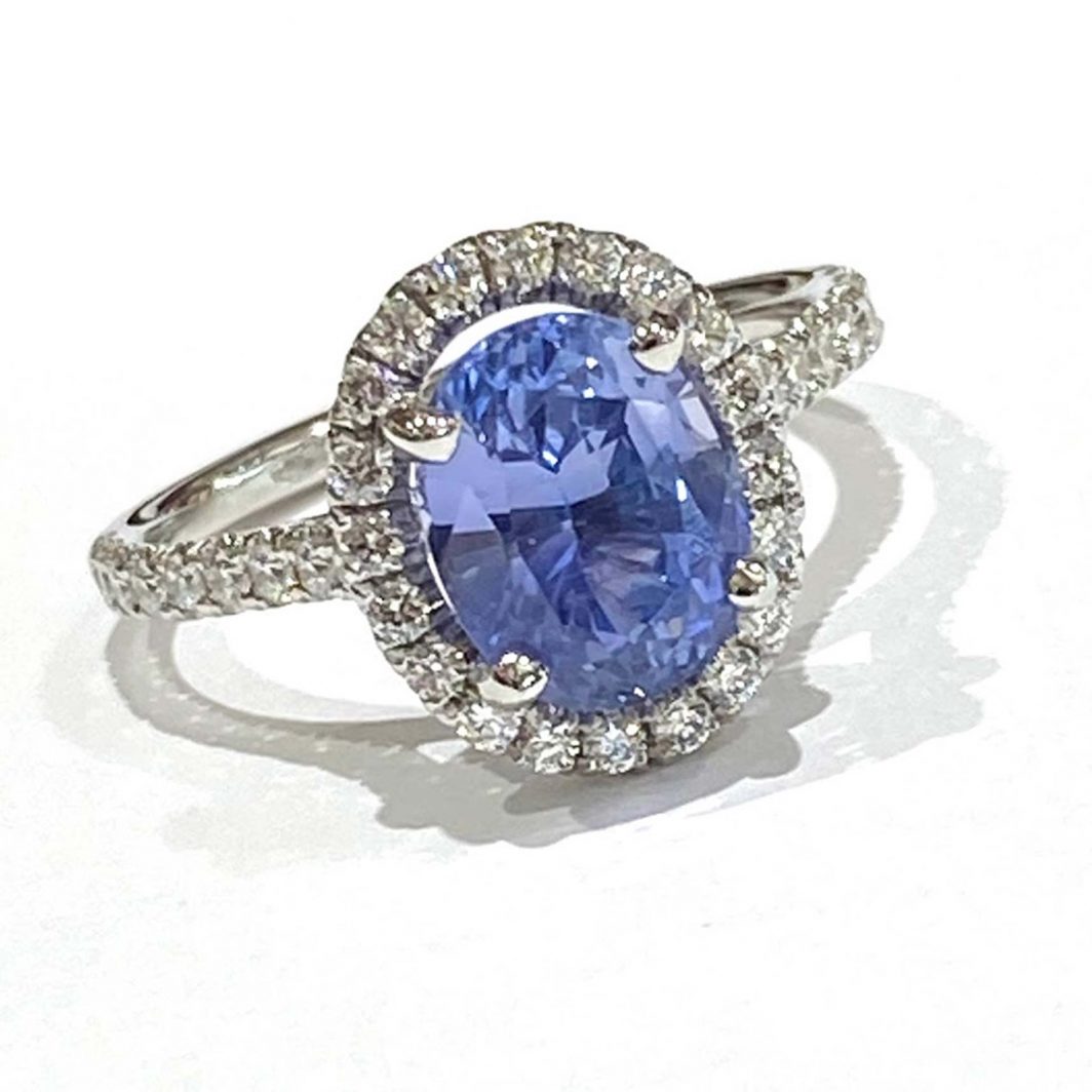 Ladys Diamond and Sapphire Ring