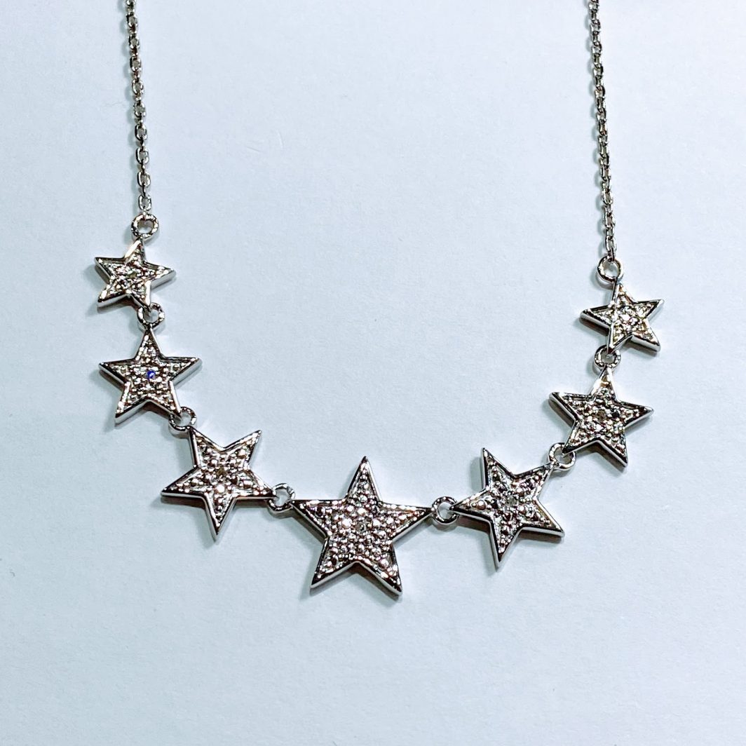 Sterling Silver Diamond Stars