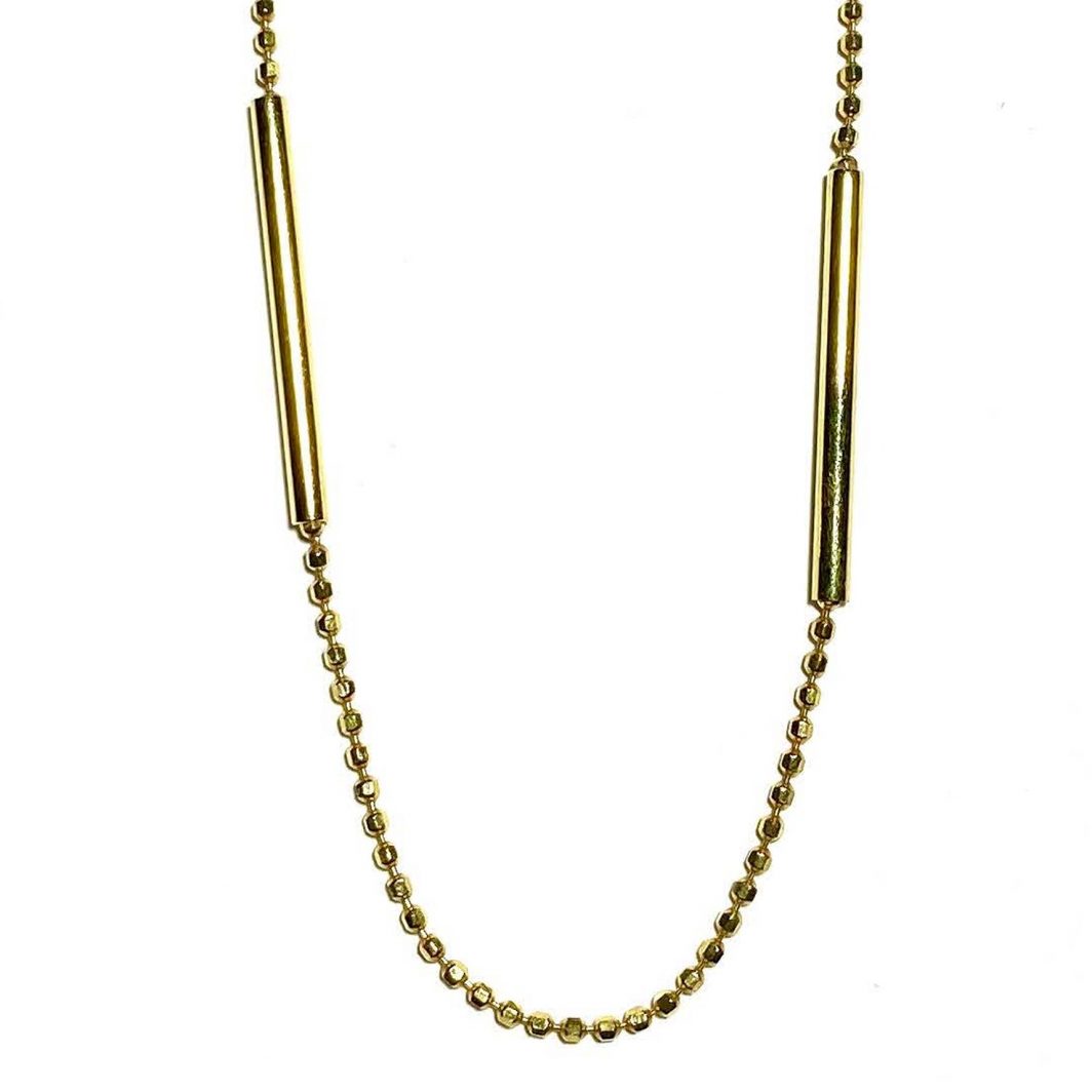 Beaded Bar and Chain Necklace