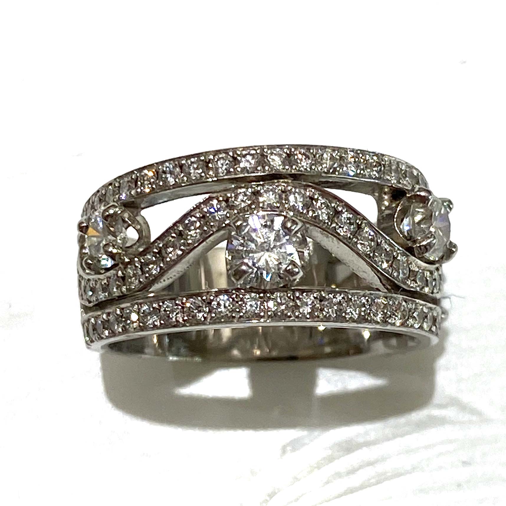 Custom Made Diamond Ring Wave - Robert And Gabriel Jewelers