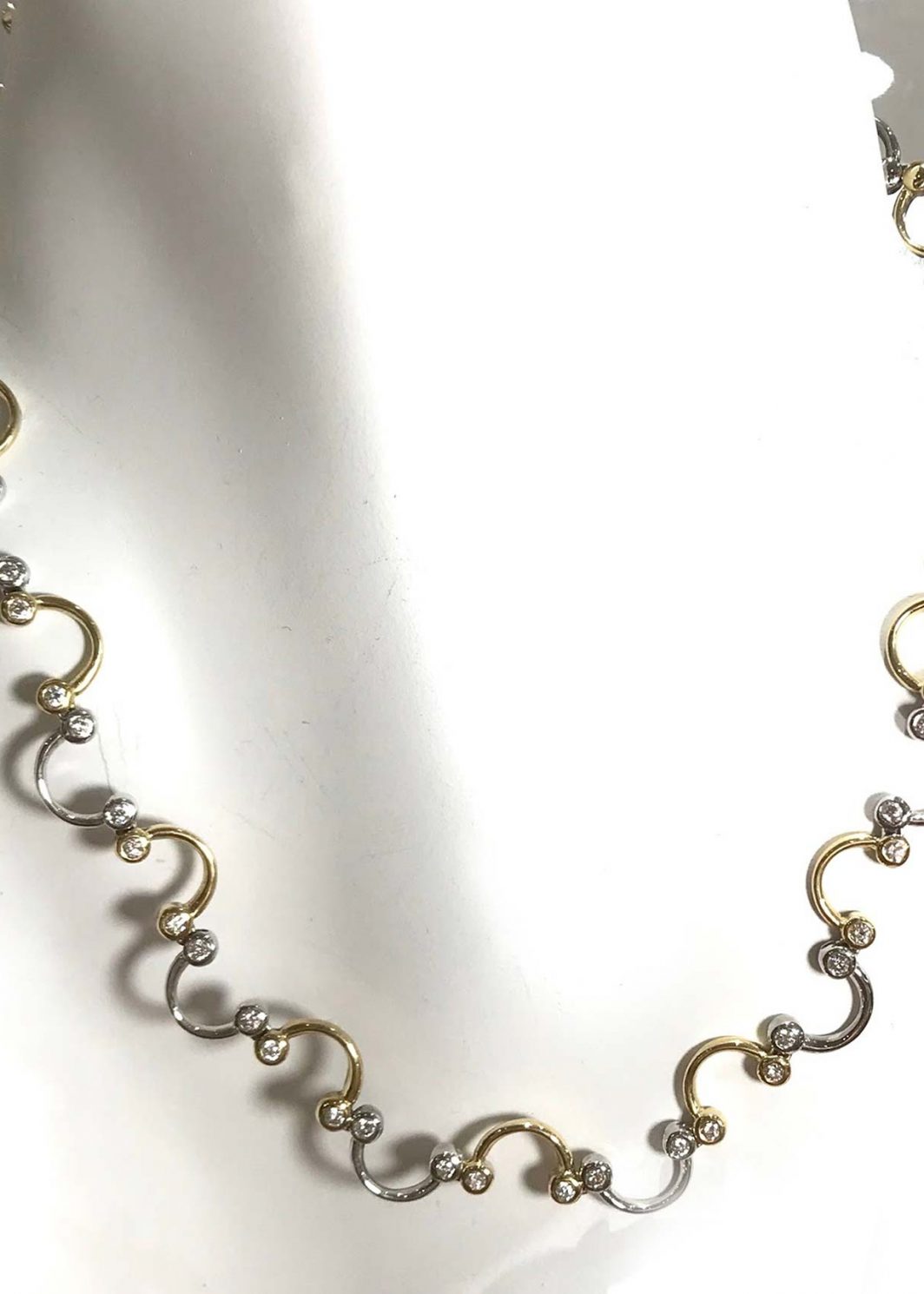Diamond Swirl Design Handmade Necklace