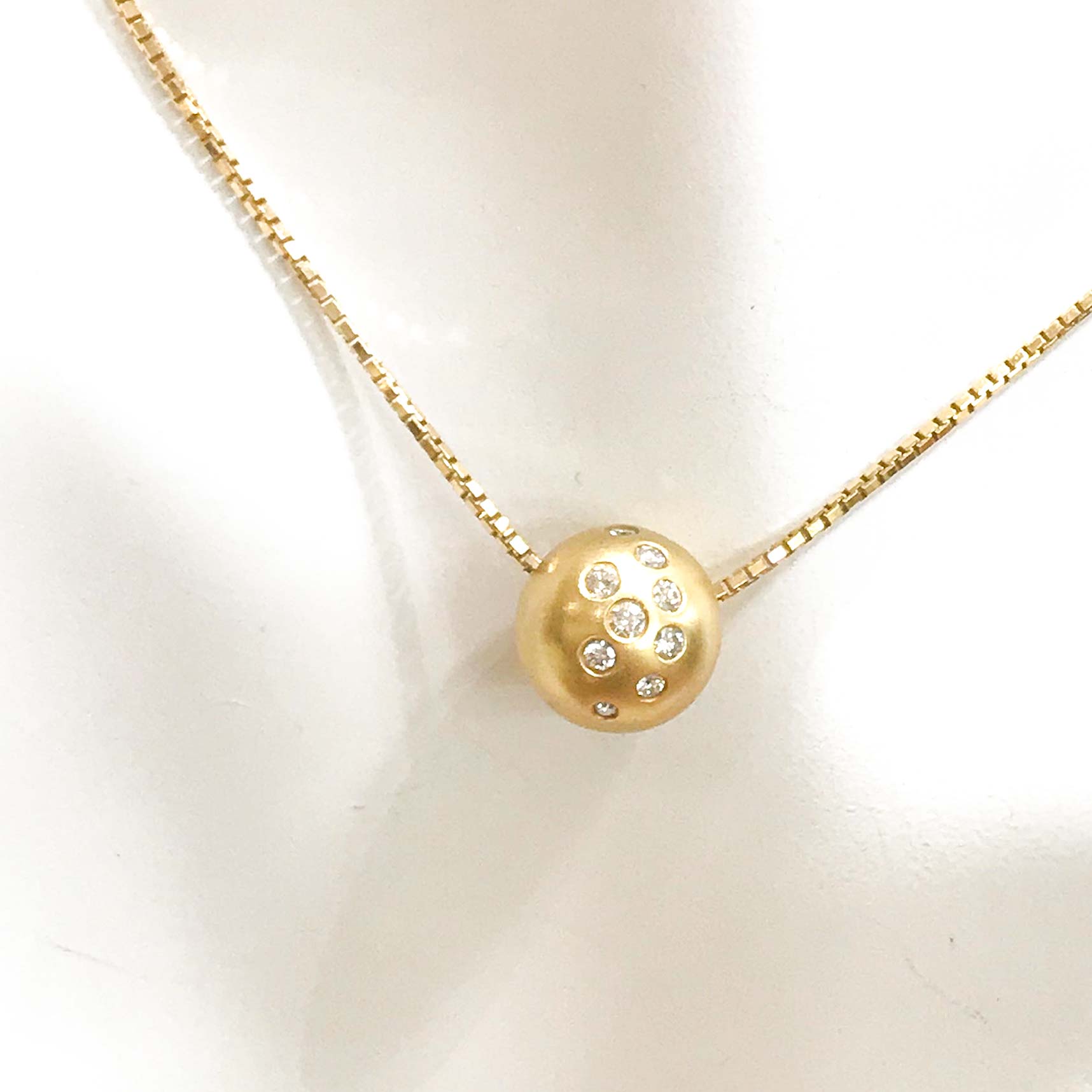 David Yurman $1150 White Diamond Ball Necklace Sterling Silver 18k  Gold,Gift Box | eBay