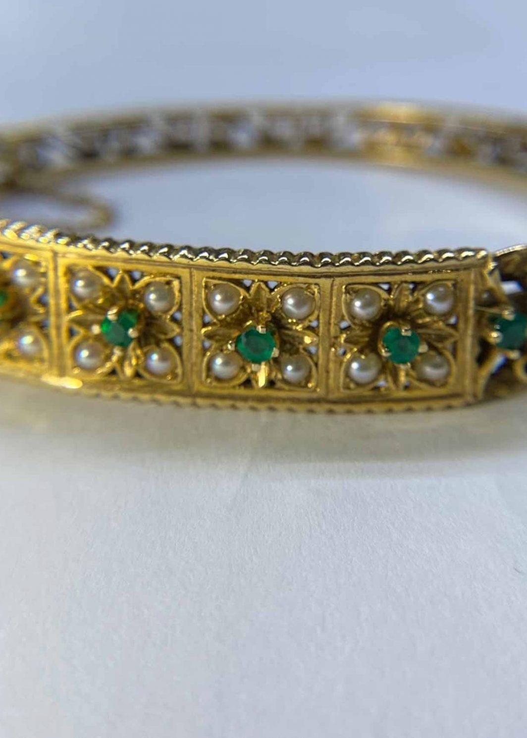 Antique Emerald and Pearl Bracelet