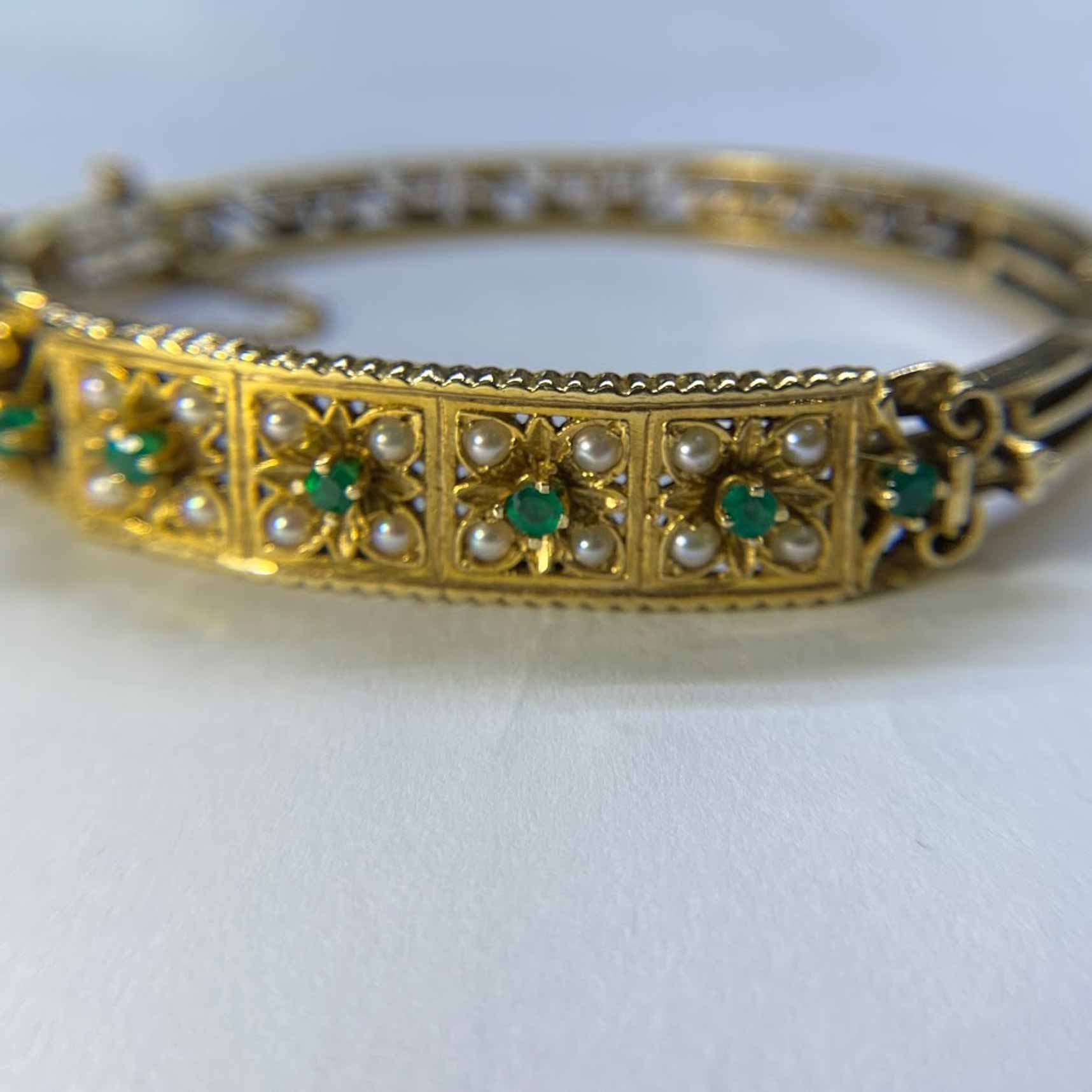 Antique Emerald and Pearl Bracelet (Estate) Robert and
