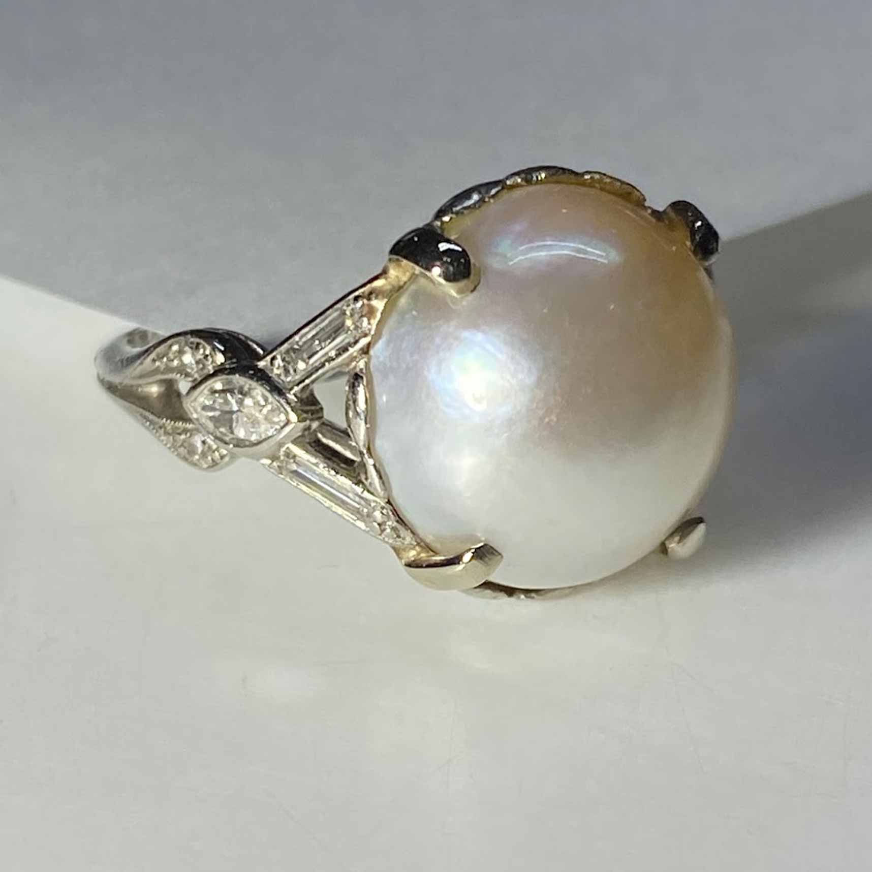 Dainty Pearl and Diamond Stacking Rings | Caitlyn Minimalist