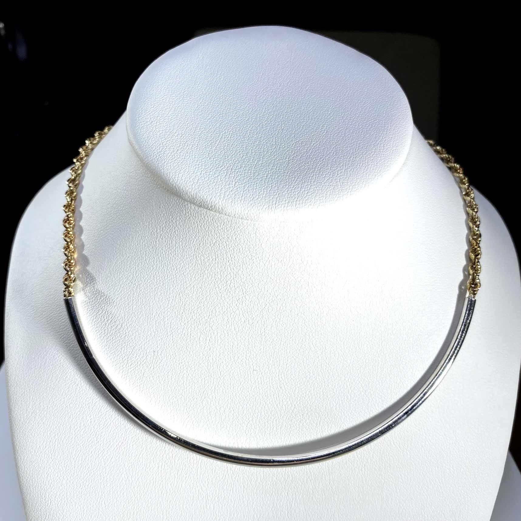 Buy 14 Karat White Gold Omega Necklace Online in India - Etsy